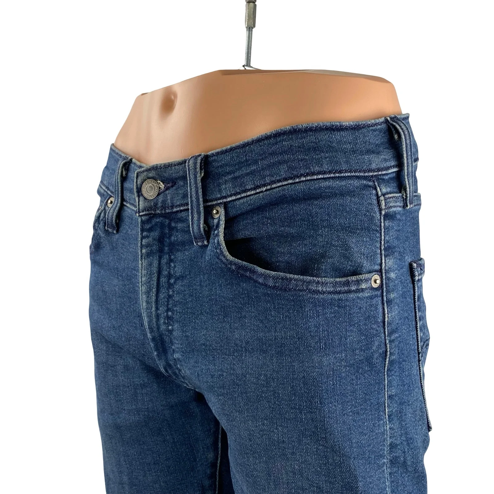 Levi's Men's Blue Medium Wash Slim Fit Skinny Y2k Casual Denim Jeans Size 32 - Image 3