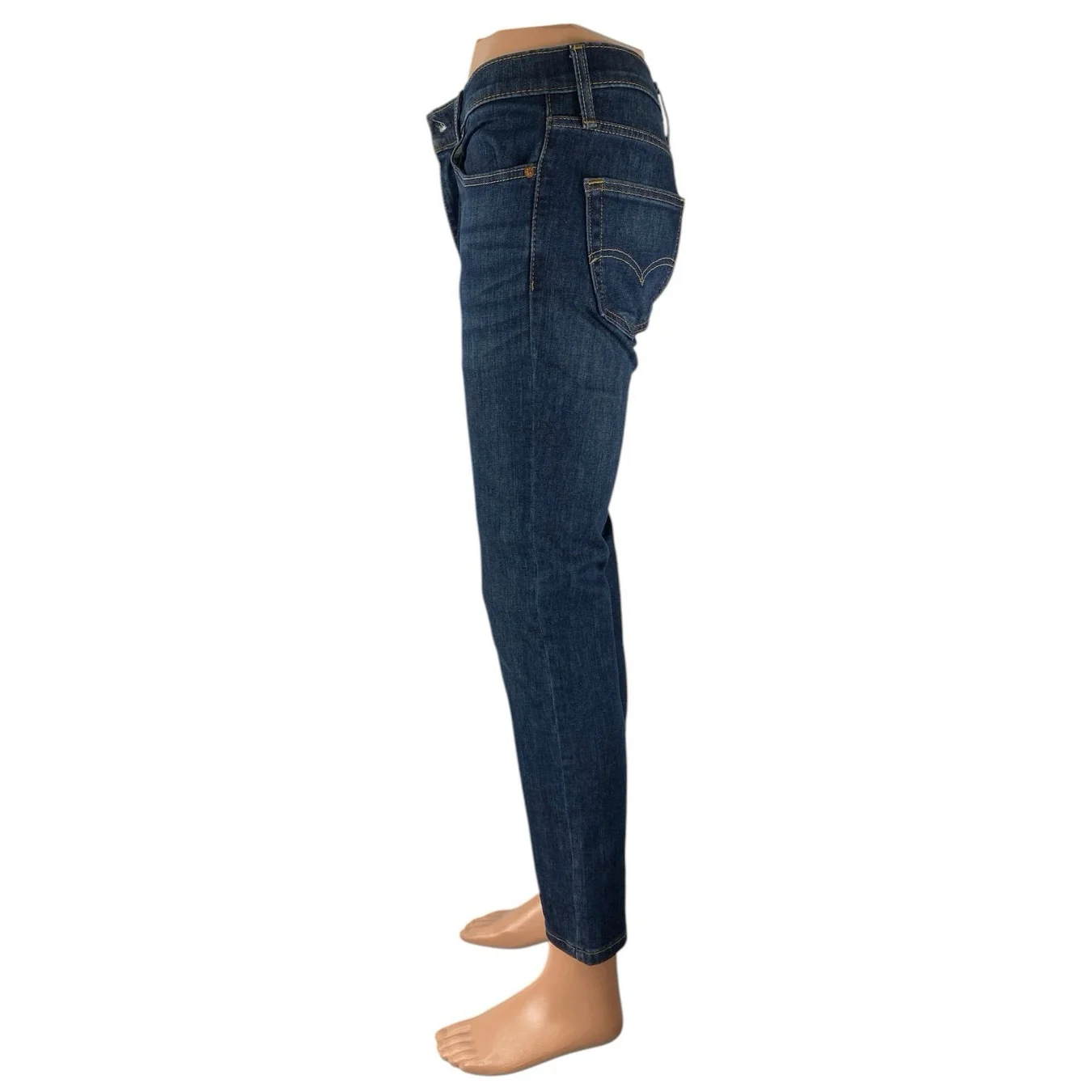 Levi's Men's Blue Mid Rise Dark Wash Button Skinny Leg Denim Jeans Size W29 L30 - Image 2