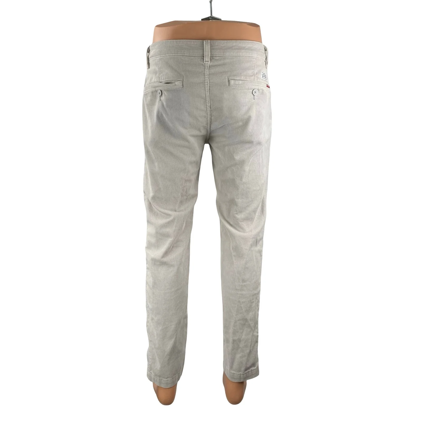Levi's Men's Gray Stripe High Rise Slim Casual Tapered Chino Trousers Pants 32 - Image 4