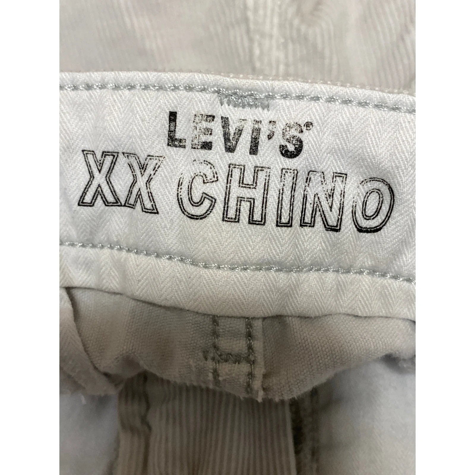 Levi's Men's Gray Stripe High Rise Slim Casual Tapered Chino Trousers Pants 32 - Image 5