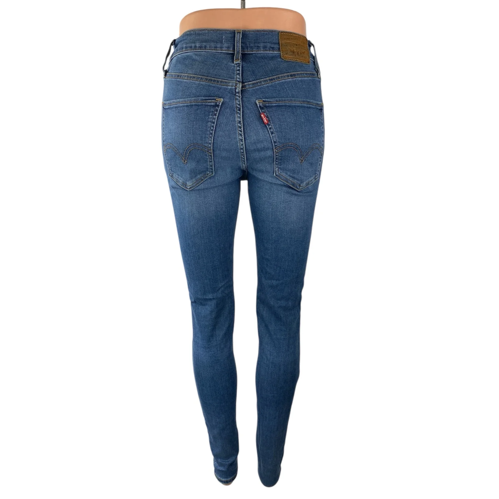 Levi's Mile High Rise Women's Blue Medium Wash Super Skinny Denim Jeans Pants 26 - Image 3