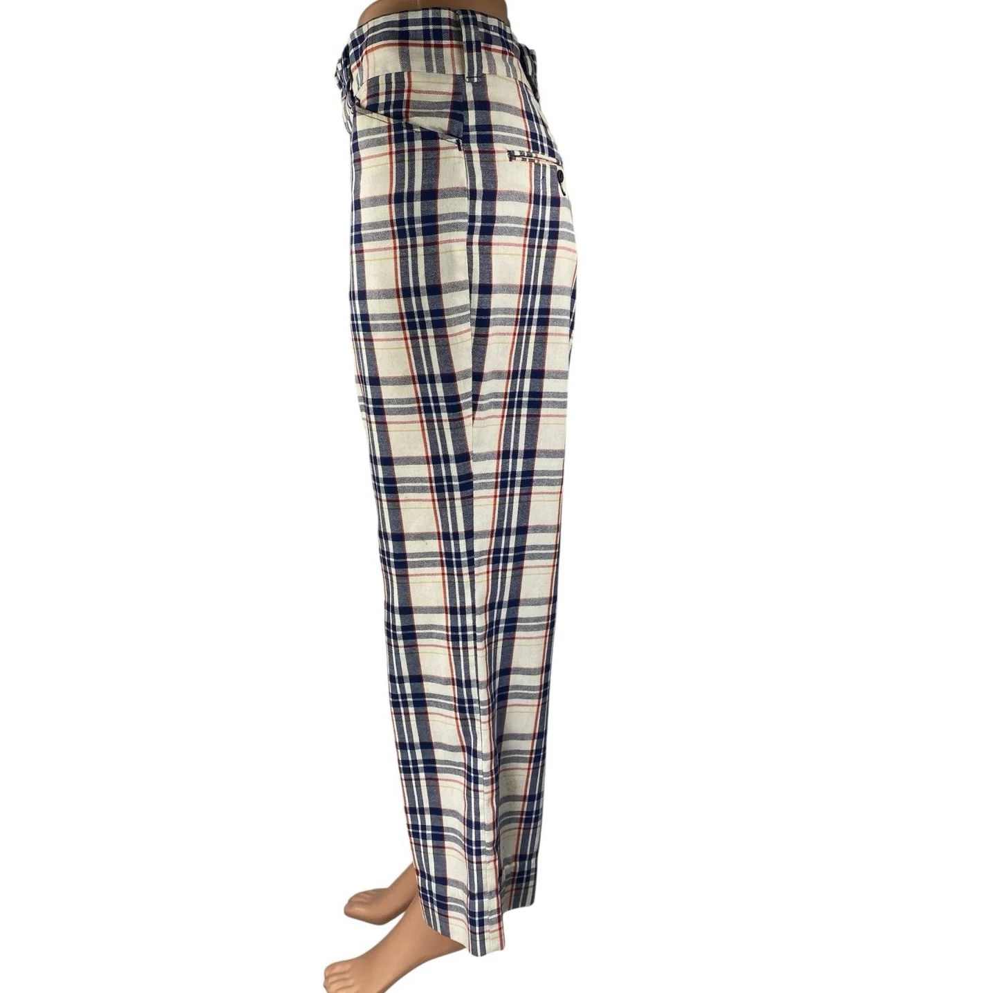 Levi's Panatela Womens Multicolor Plaid Flannel Bootcut Flared Trousers Pants 30 - Image 2