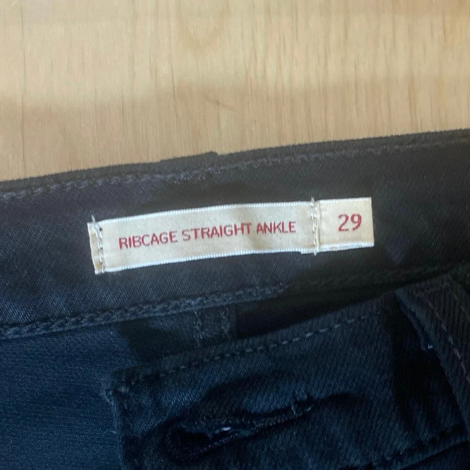 Levi's Ribcage Straight Ankle Women's Black High Rise Baggy Denim Jeans Size 29 - Image 6