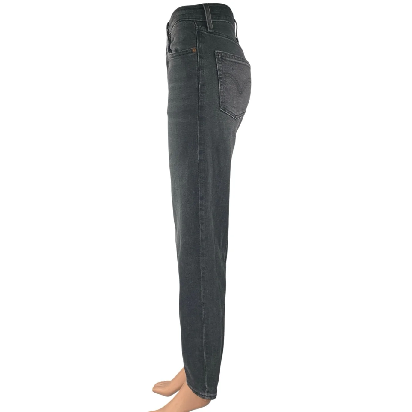 Levi's Ribcage Women's Black Straight High Waist Button Fly Denim Jeans Pants 24 - Image 2