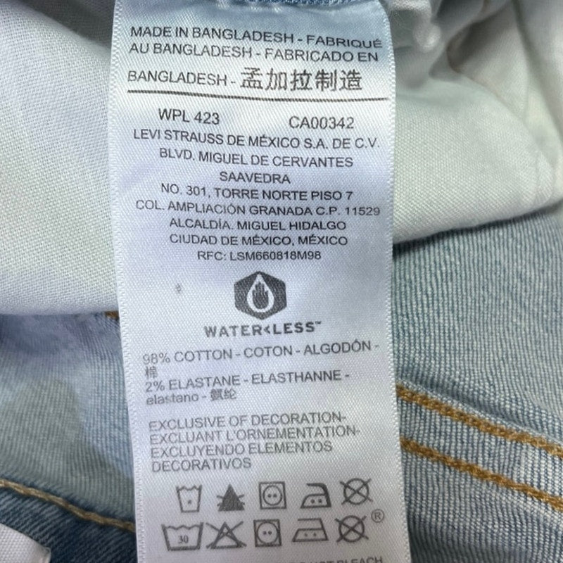 Levi's Signature Blue Light Wash High Rise Distressed Straight Mom Jean Sz 27 - Image 6