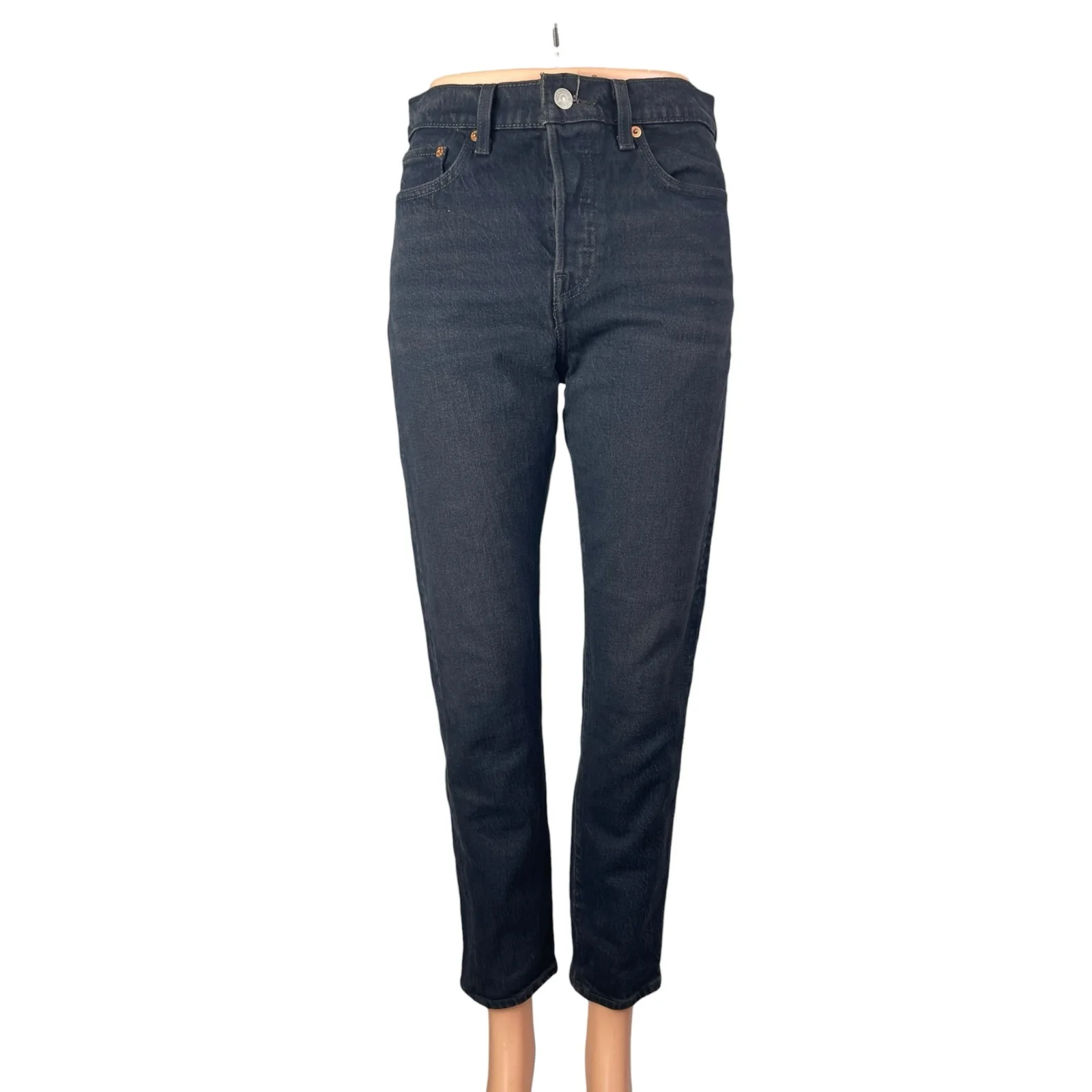 Levi's Wedgie Women's Blue Dark Wash High Waisted Straight Denim Jeans Size 26