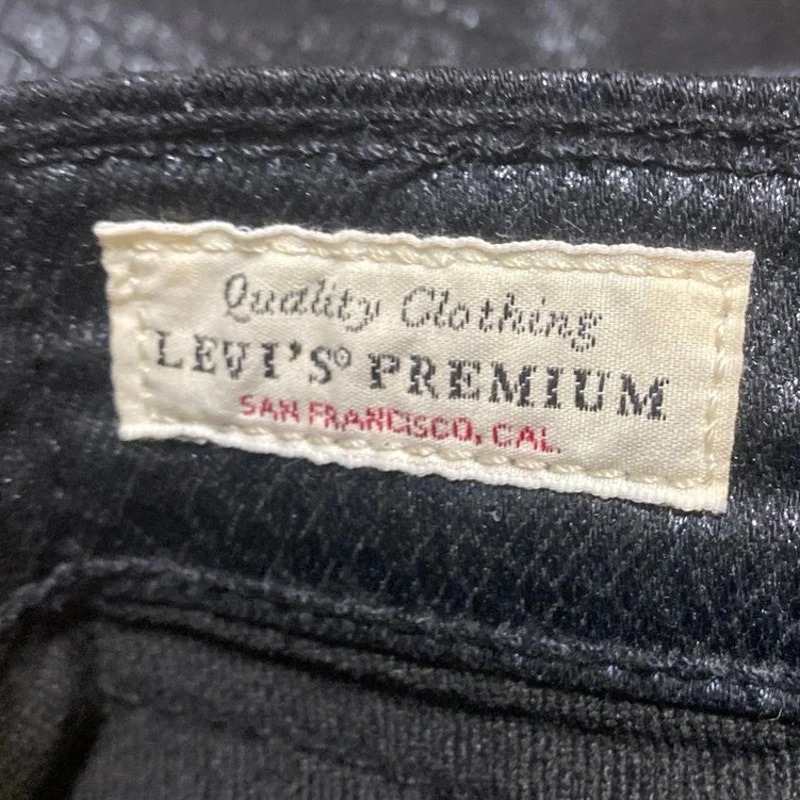 Levi's Women's Black Snakeskin Faux Leather High Waist Skinny Trousers Pants 27 - Image 4