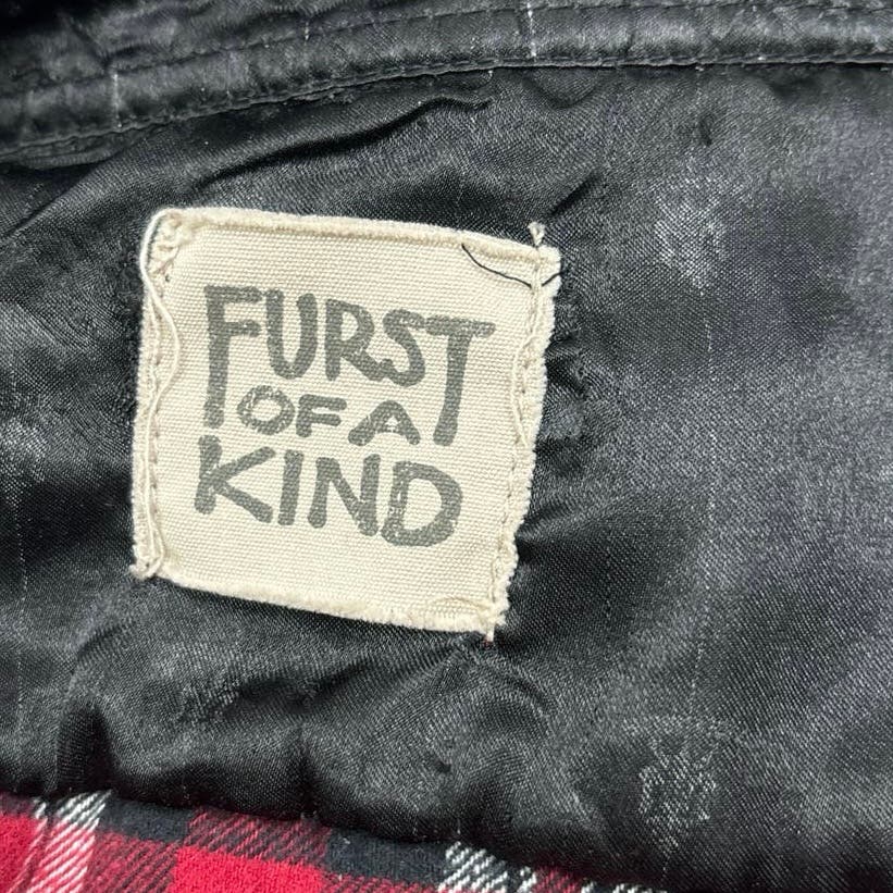LF Furst of A Kind Red Oversized Plaid Check Flannel Button Up Shirt One Size - Image 7
