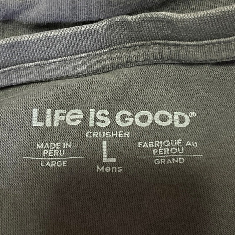 Life is Good Crusher Men's Black Cotton Short Sleeve Crew Neck Tee T-Shirt Top L - Image 3
