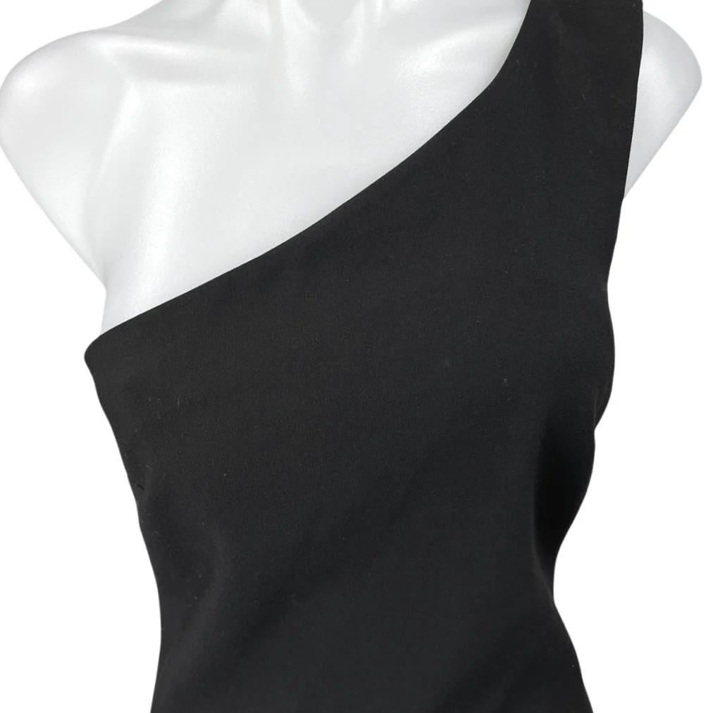 Likely Helena Black One Shoulder Slit Sleeveless Straight Pencil Bodycon Dress 4 - Image 6