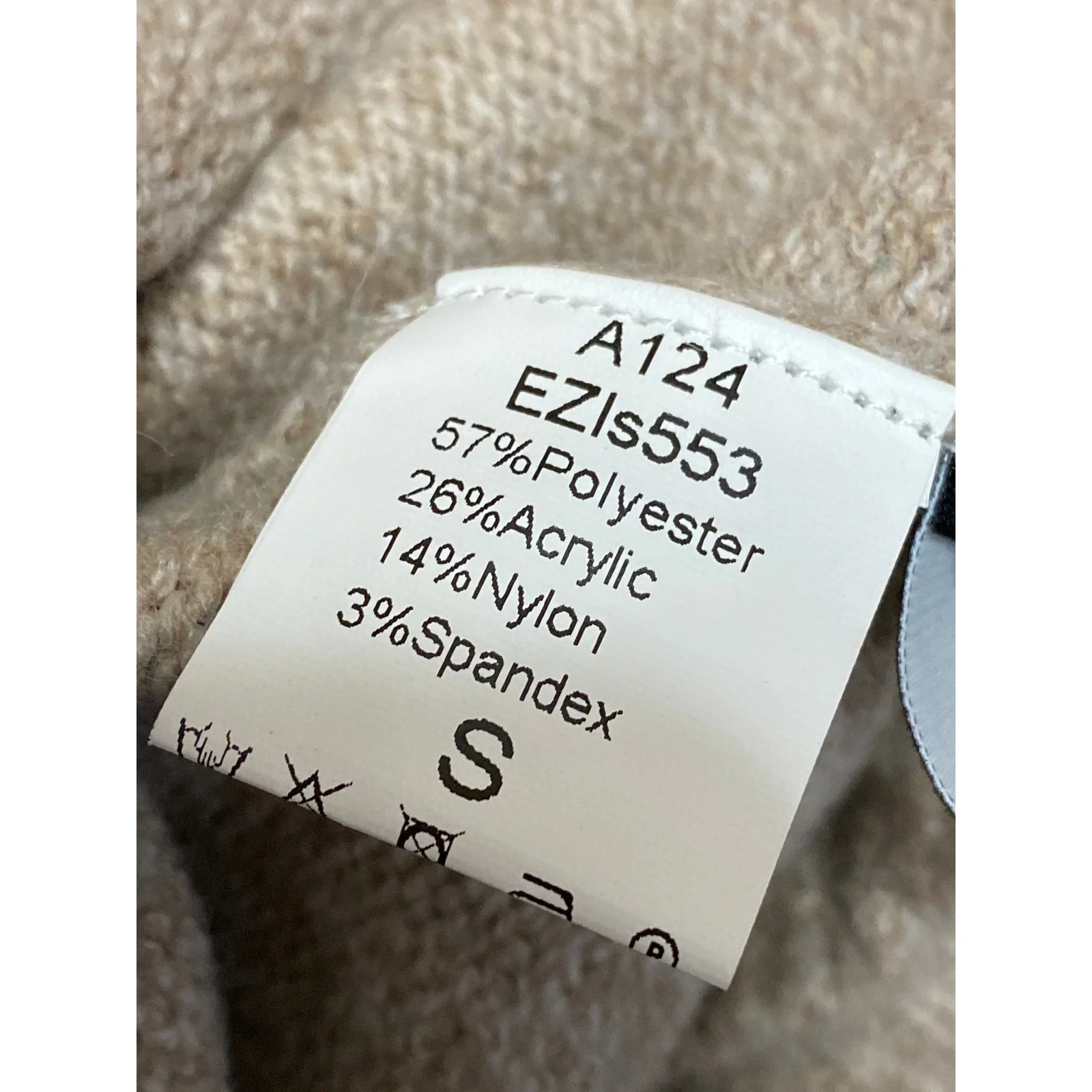 Lillusory Women's Beige Knit Off Shoulder Long Sleeve Sweatshirt Sweater Top S - Image 7