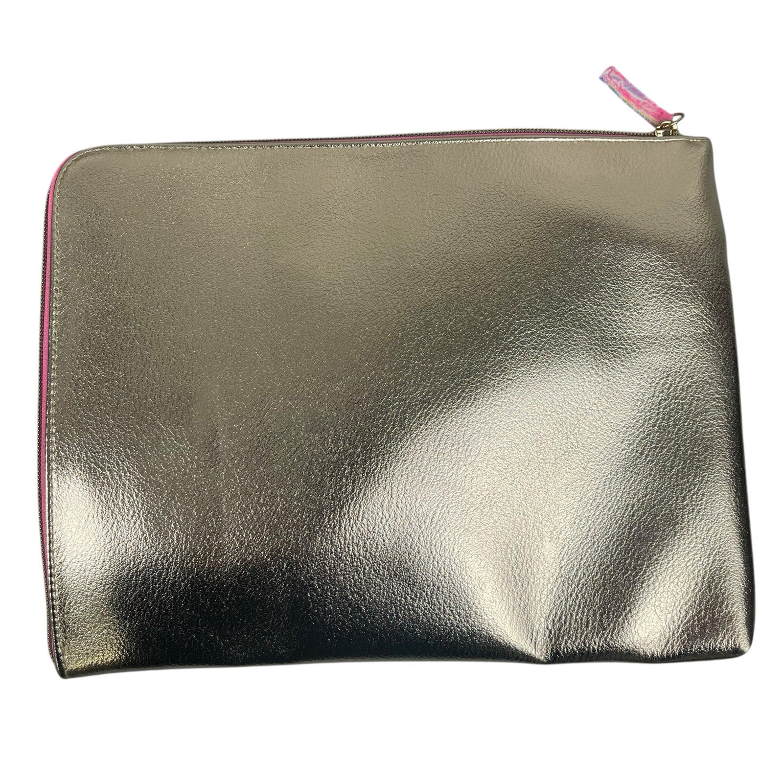 Lilly Pulitzer Gold Metallic Travel Organizer Floral Lined Pouch Clutch Bag OS - Image 3