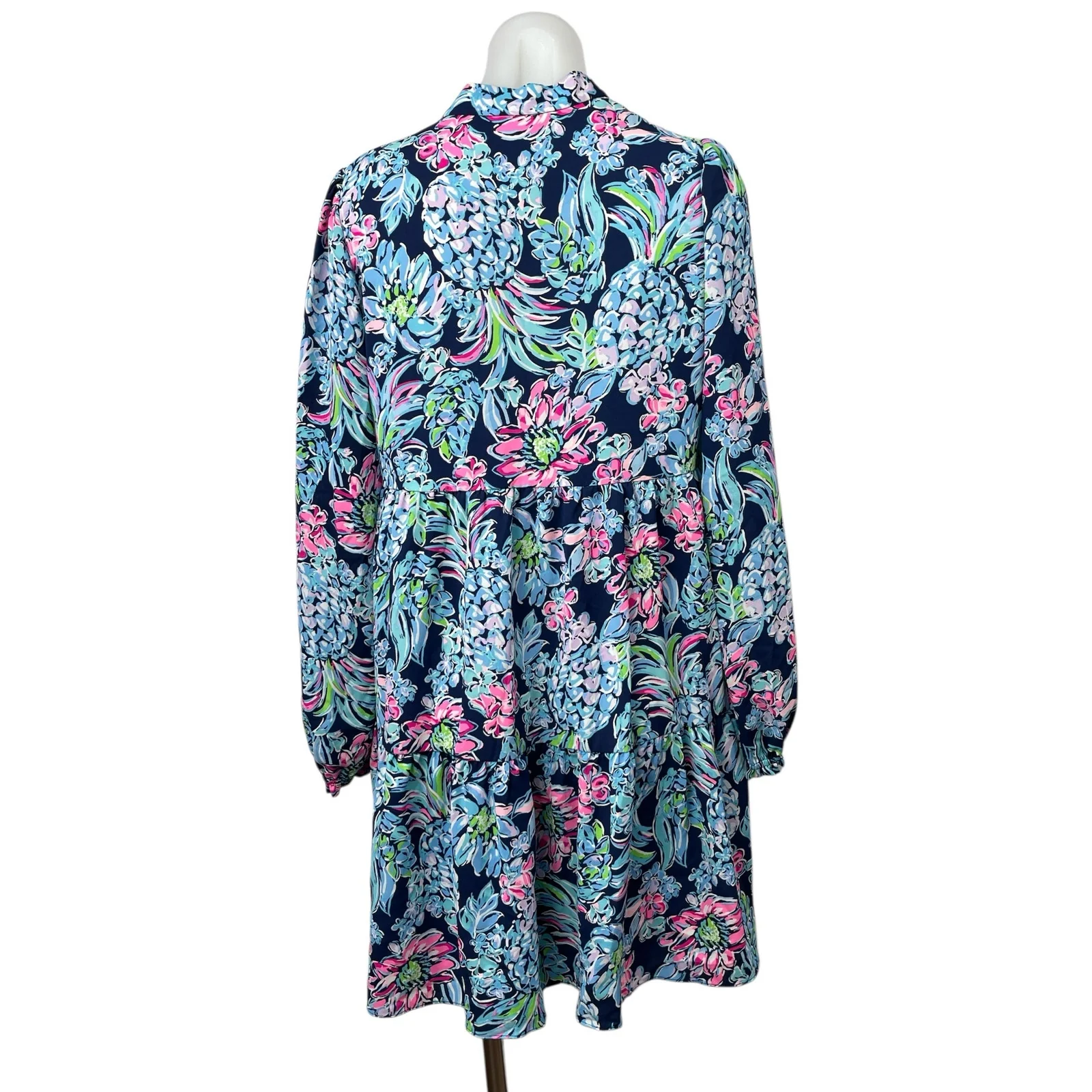 Lilly Pulitzer Multicolor Tropical Floral Long Sleeve Mini Swing Shift Dress S - Image 2