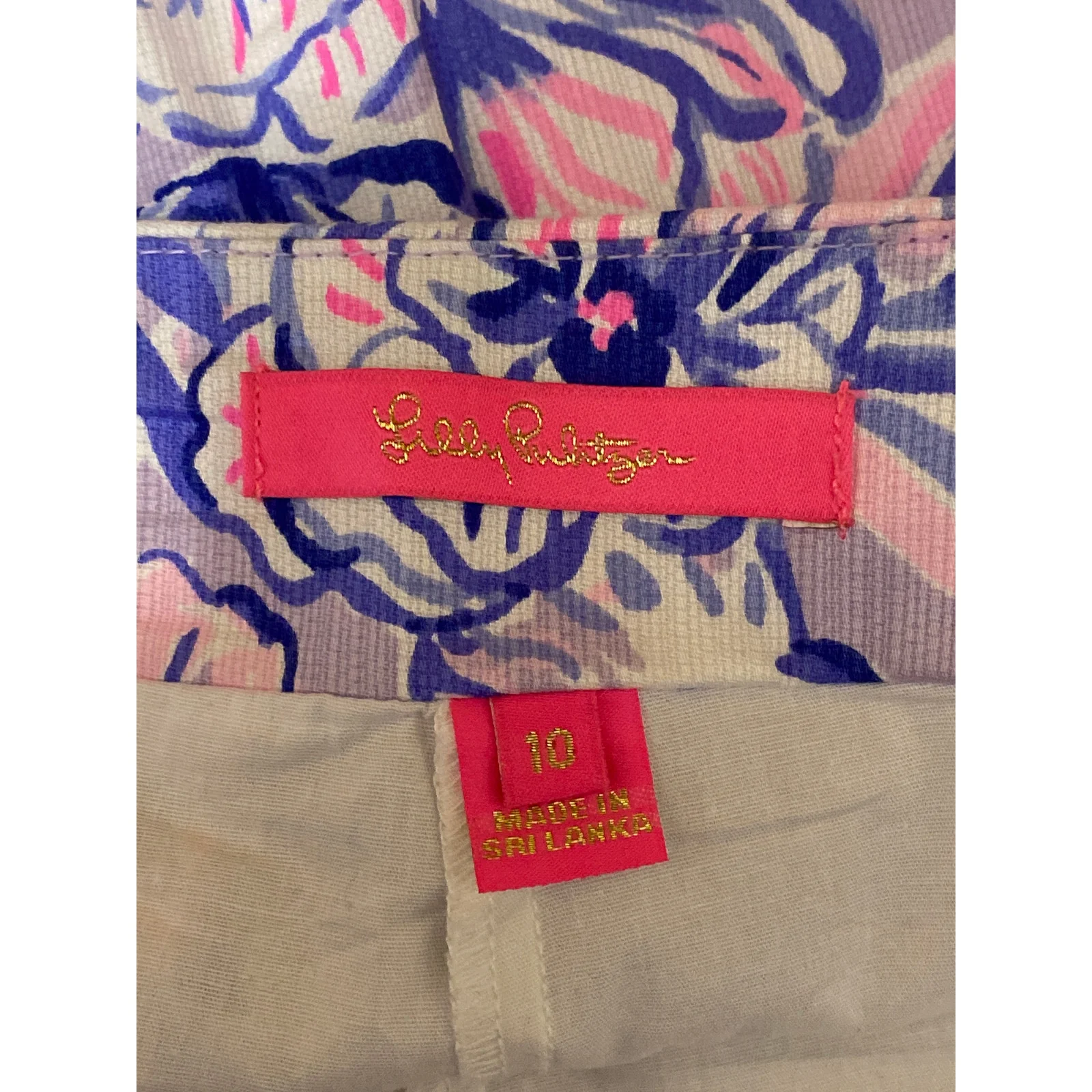 Lilly Pulitzer Patty Womens Purple Floral Mini A-line Short Skirt Skort Size 5 - Image 3