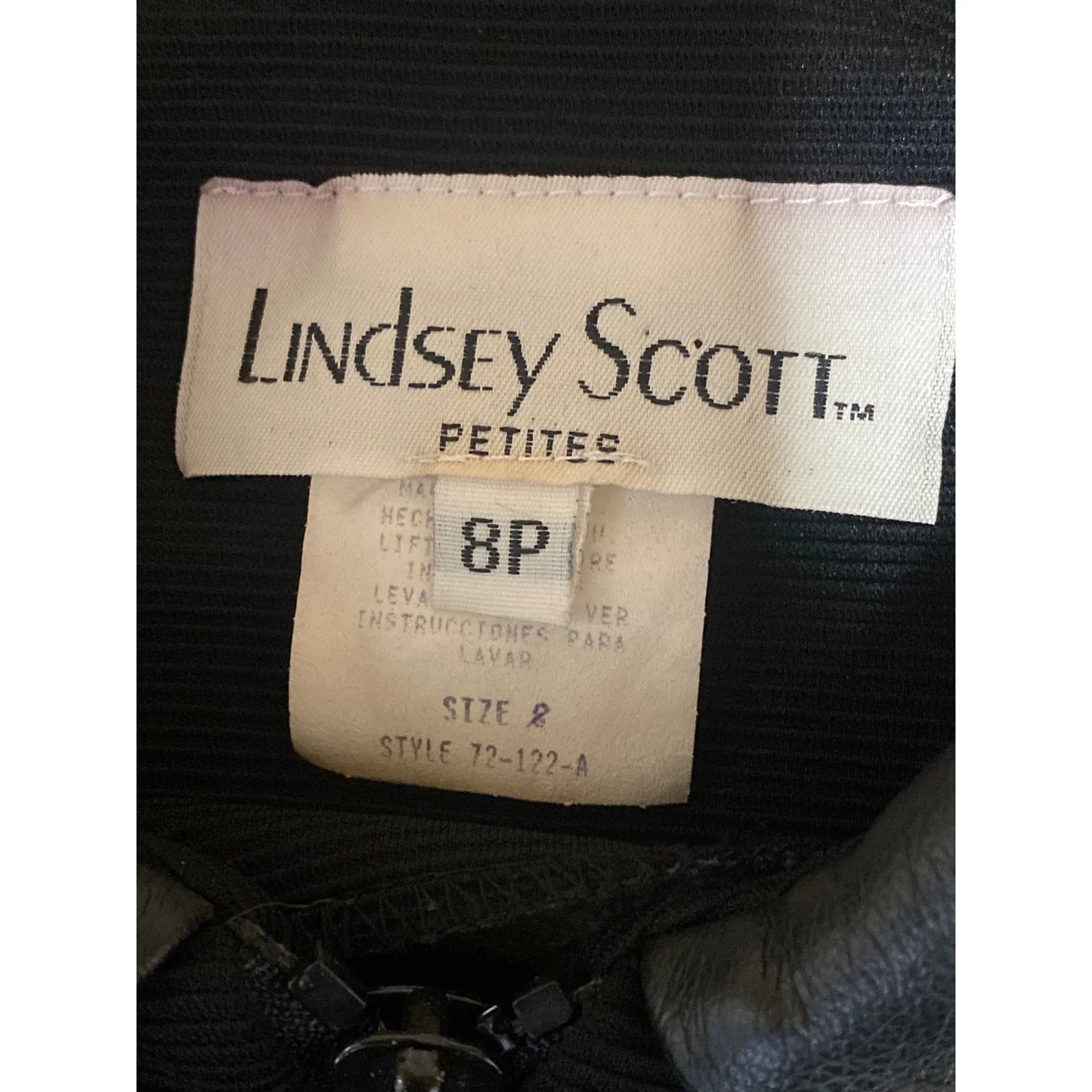 Lindsey Scott Women's Black Full Zip Faux Leather Collared Coat Jacket Size 8 - Image 5
