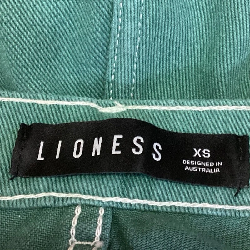Lioness Miami Vice Green Wide Leg High Rise Baggy Oversized Cargo Denim Jeans XS - Image 5