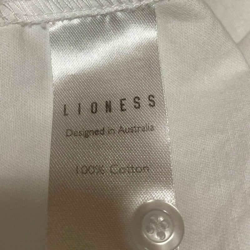 Lioness Women's White Open Back Long Sleeve Button Up Shirt Crop Top Size M - Image 4