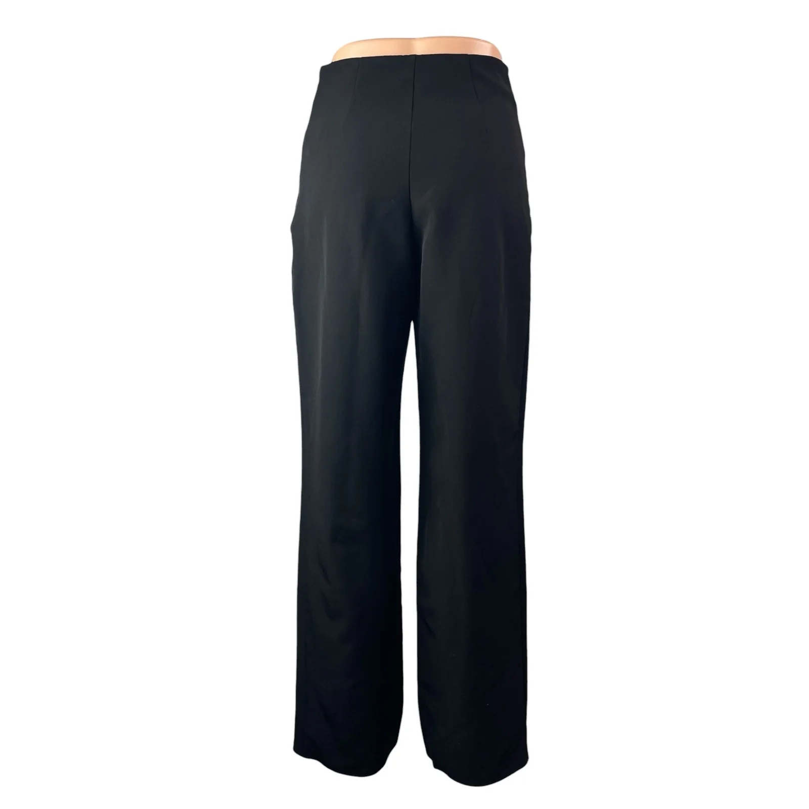 Lipsy Women's Black Lace Up High Waisted Wide Leg Trousers Dress Pants Size 4 - Image 2