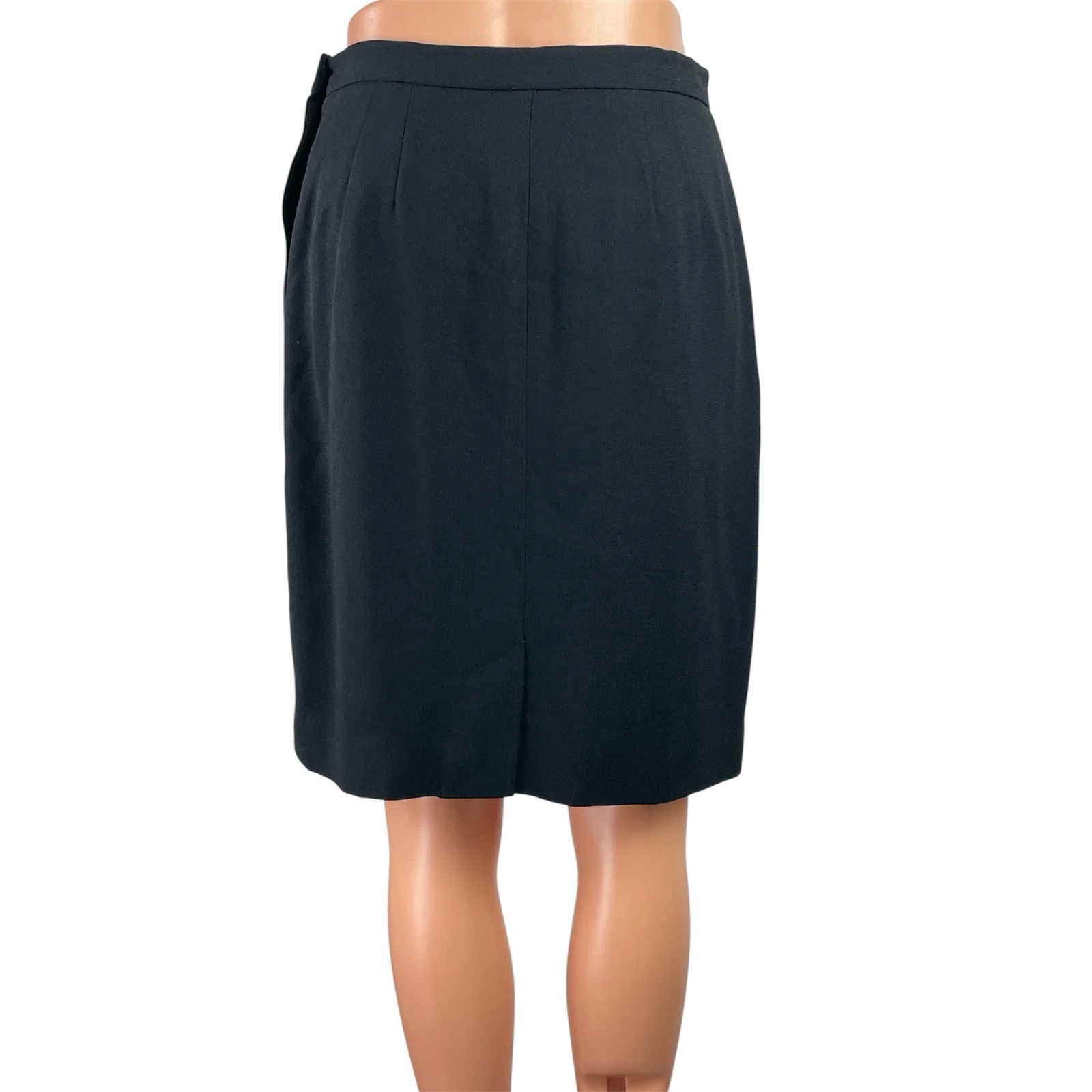 Liz Claiborne Women's Black Pleated High Waisted Pencil Mini Skirt Size 10 P - Image 3