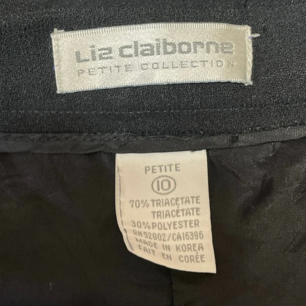 Liz Claiborne Women's Black Pleated High Waisted Pencil Mini Skirt Size 10 P - Image 4