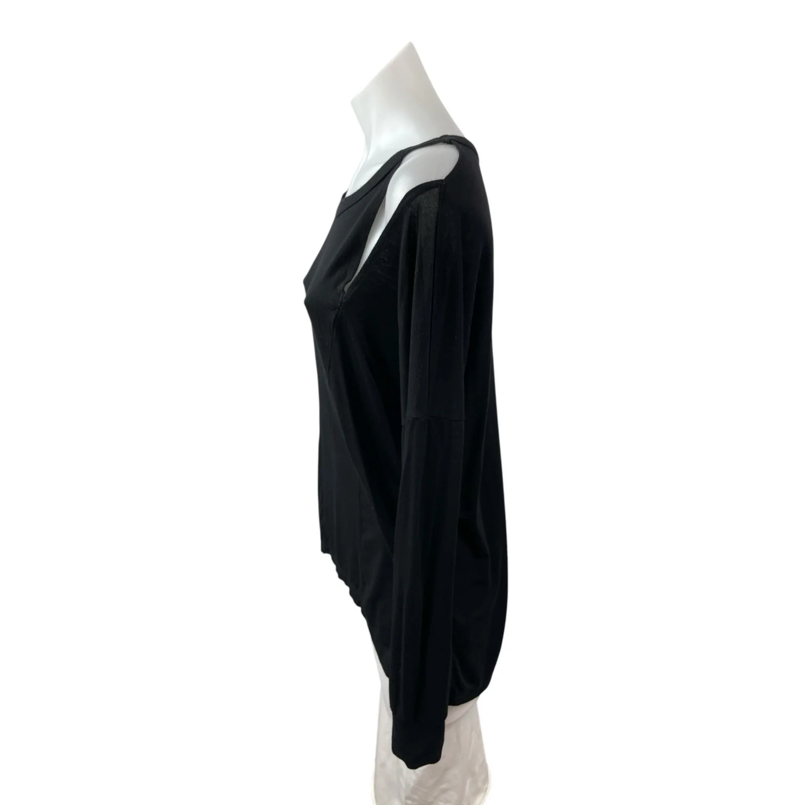 LNA Ashley Jane Cold Shoulder Crew Neck Long Sleeve Slim T-Shirt Blouse Top Sz S - Image 3