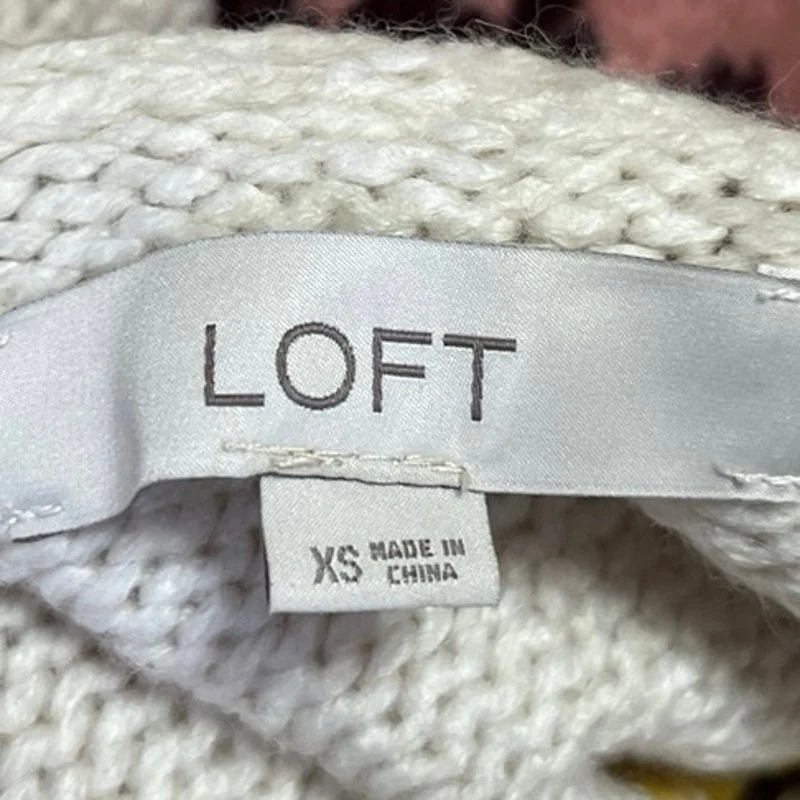 LOFT Multicolor Fair Isle Turtleneck Cozy Chunky Knit Pullover Sweater Top Sz XS - Image 3