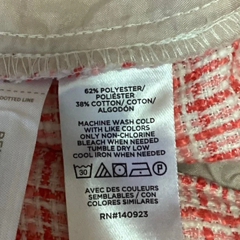 Loft Riviera Red White Tweed Checkered Plaid High Waist Mini casual Shorts Sz 4 - Image 6
