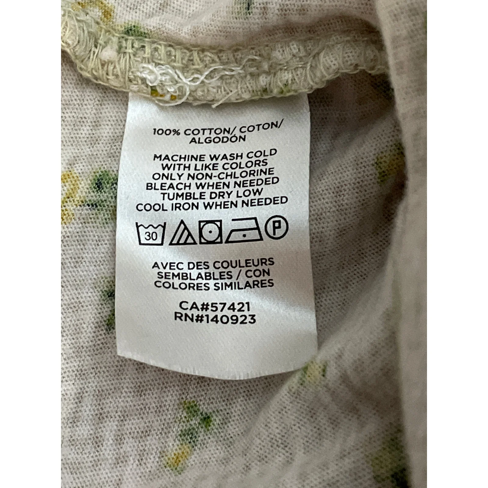 Loft Women's Beige Floral Crew Neck Short Sleeve Crop Basic Tee T-Shirt Top Sz M - Image 5