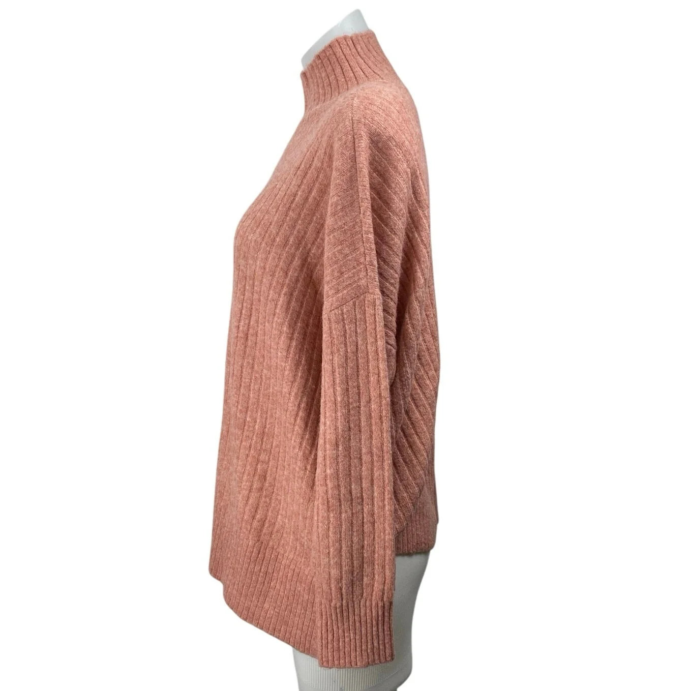 LOFT Women's Brown Ribbed Knit Turtlemeck Long Sleeve Cozy Sweater Top Size S - Image 2