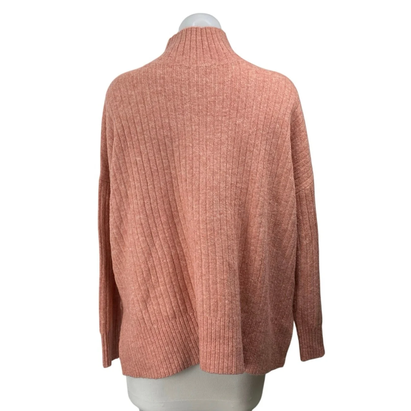 LOFT Women's Brown Ribbed Knit Turtlemeck Long Sleeve Cozy Sweater Top Size S - Image 3