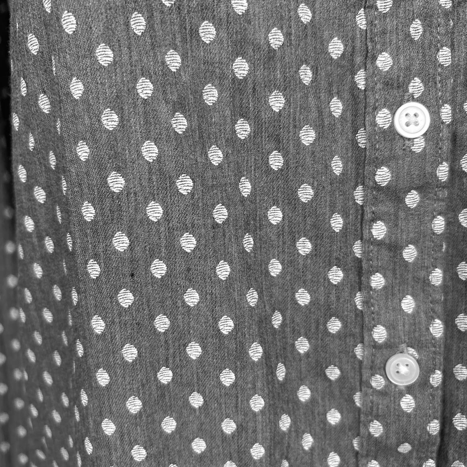 LOFT Womens Gray Cotton Geometric Print Long Sleeve Button Up Blouse Top - Image 5