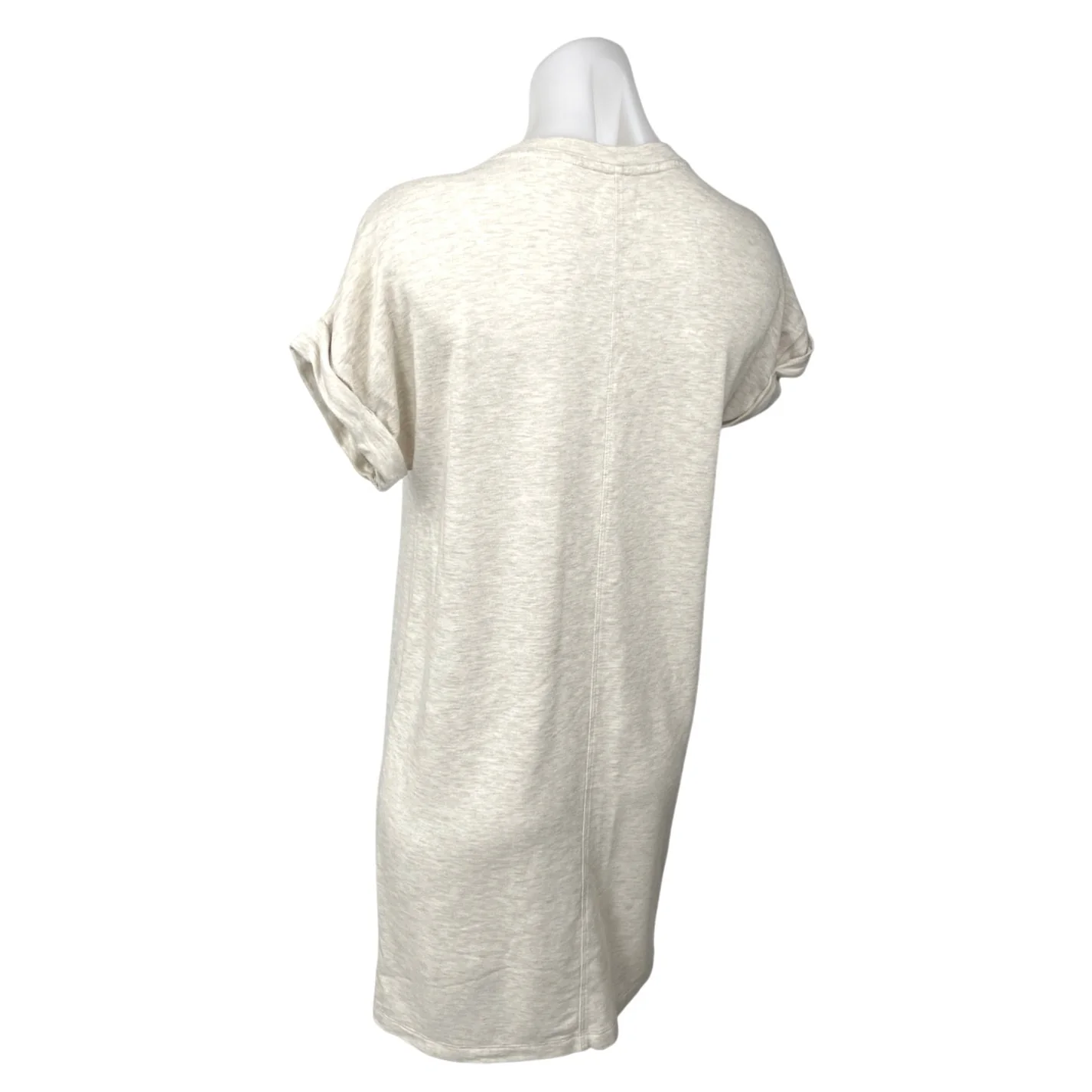 Lou & Grey Cream Fleece Short Sleeve Crew Neck T Shirt Tee Mini Dress Size XS - Image 2