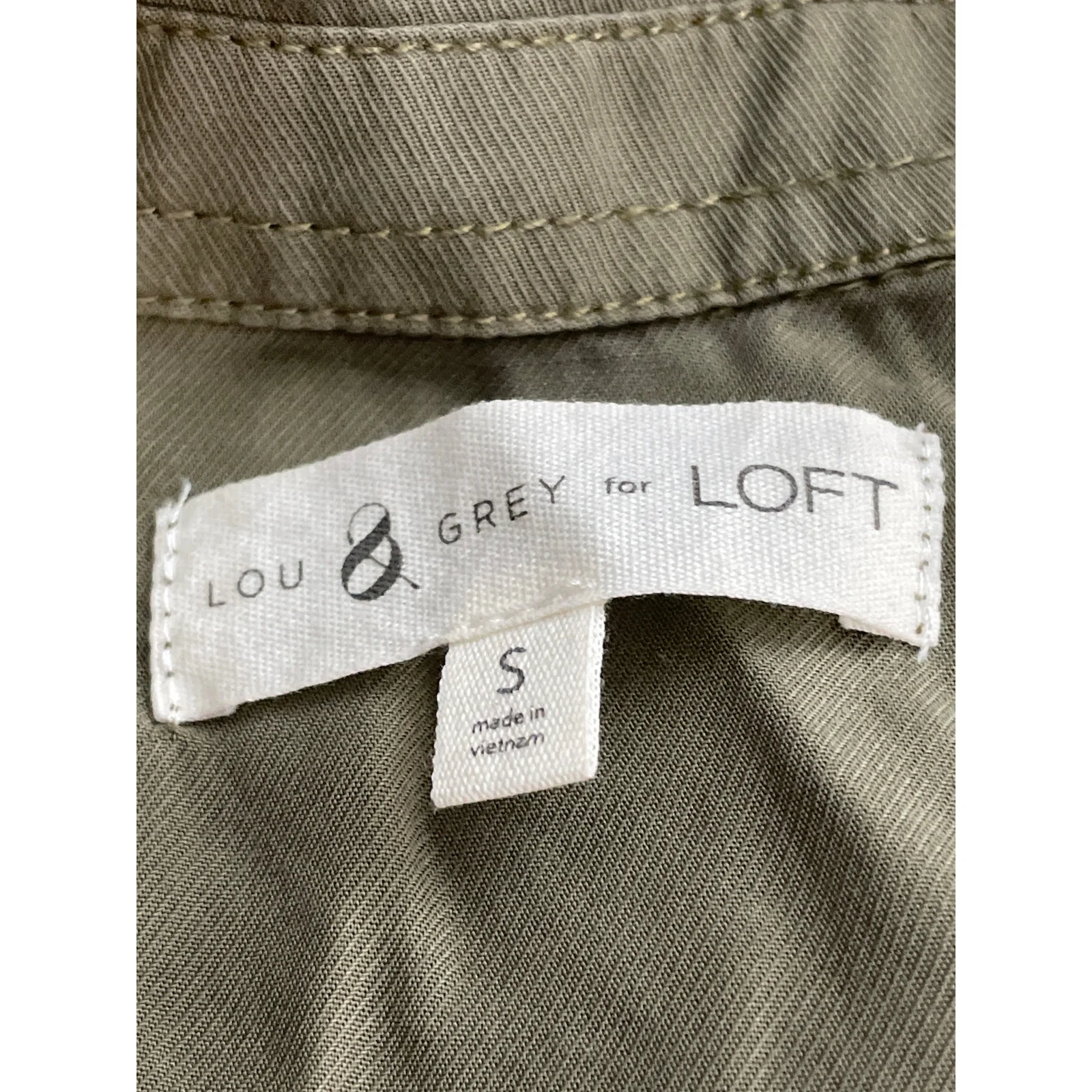 Lou & Grey for Loft Women's Green Collared Short Sleeve Wrap Front Blouse Top S - Image 5