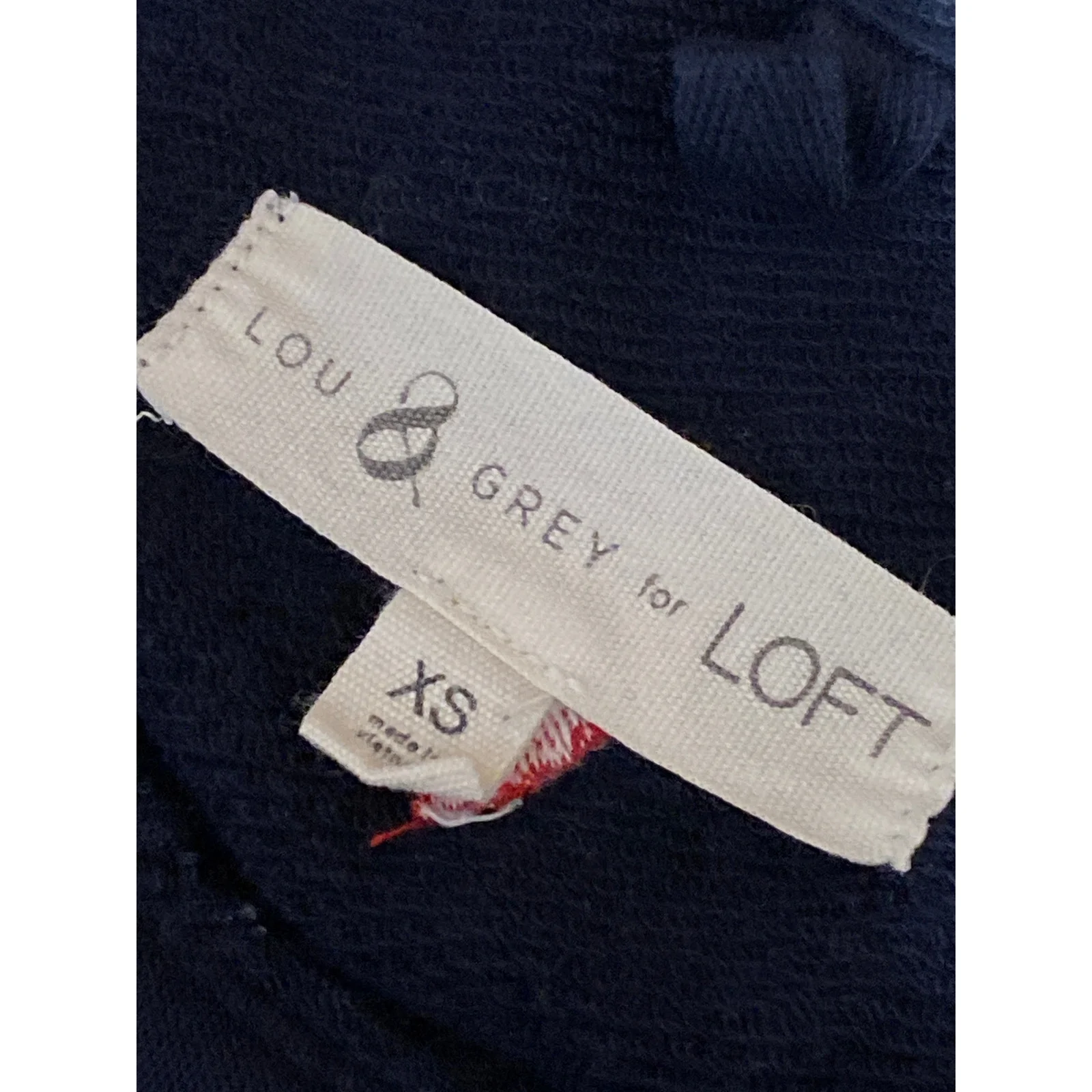 Lou & Grey x LOFT Women's Navy Blue Heart Embroidered Long Sleeve Sweater Sz XS - Image 3