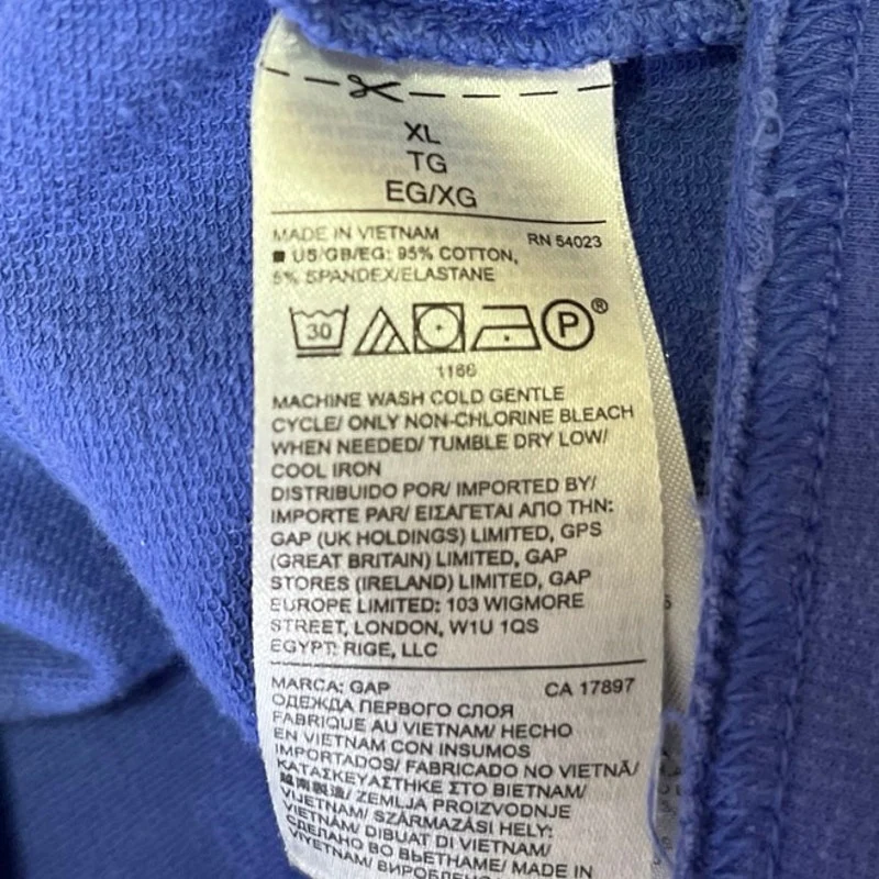 Love by GAP Women's Blue Short Sleeve Pocket Pullover Crop Tee T-Shirt Top XL - Image 4