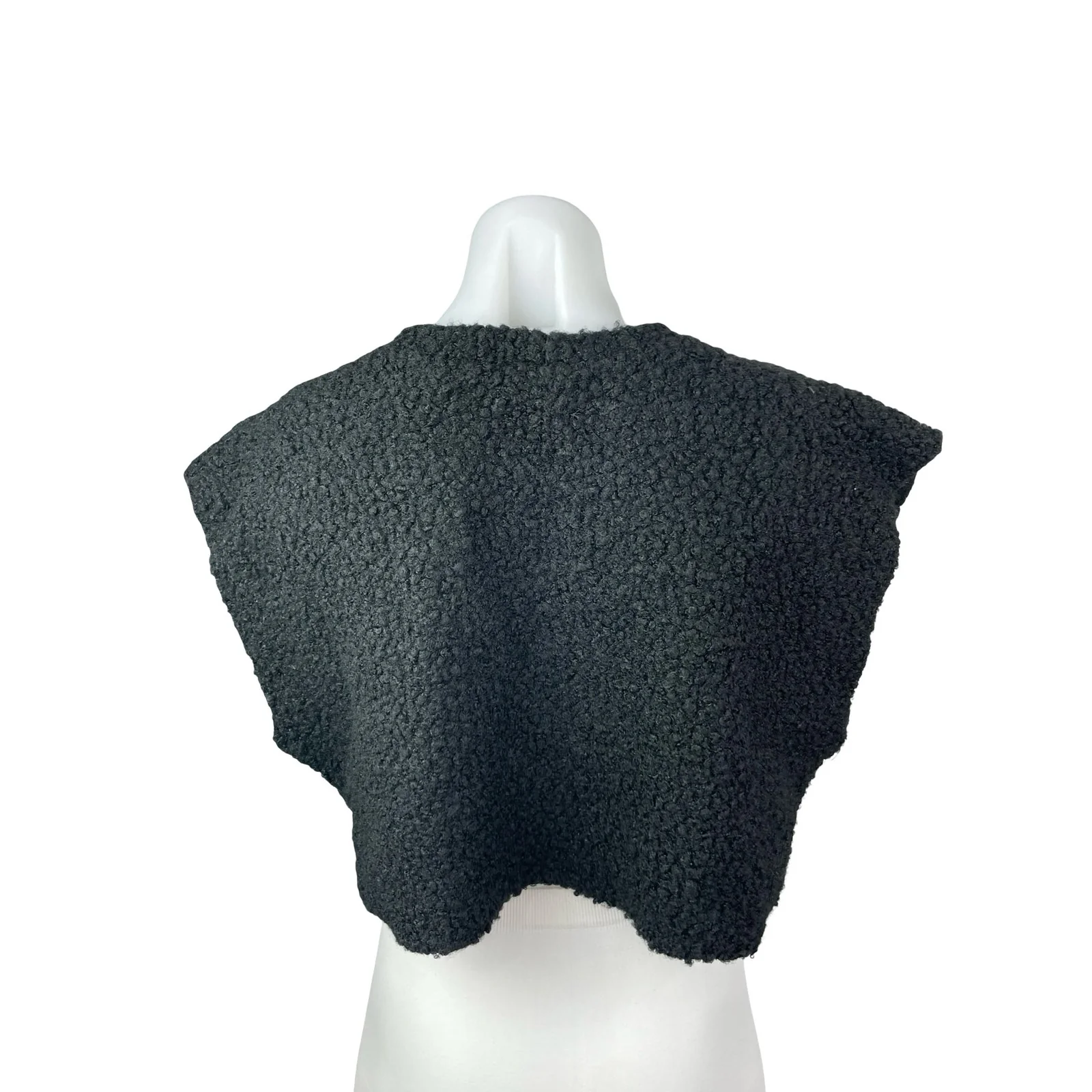 Love J Teddy Fur Women's Black Crew Neck Sleeveless Crop Vest Muscle Tank Top S - Image 3