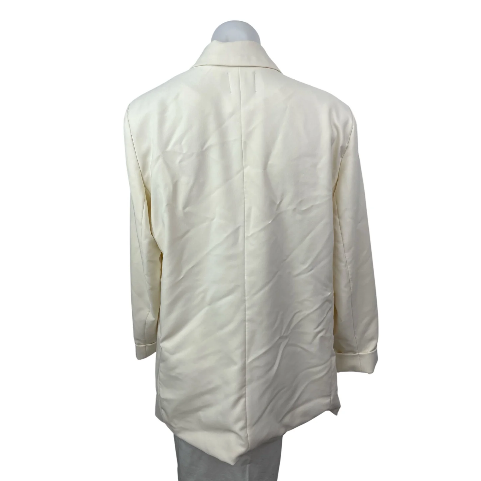 Love Tree White Open Front Long Sleeve Classic Boyfriend Blazer Coat Jacket XL - Image 5