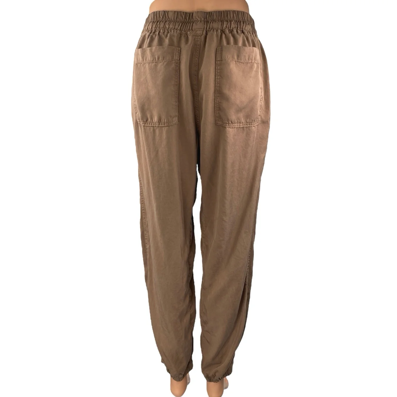 Love Tree Women's Brown High Rise Drawstring Tapered Trousers Pants Size M - Image 3