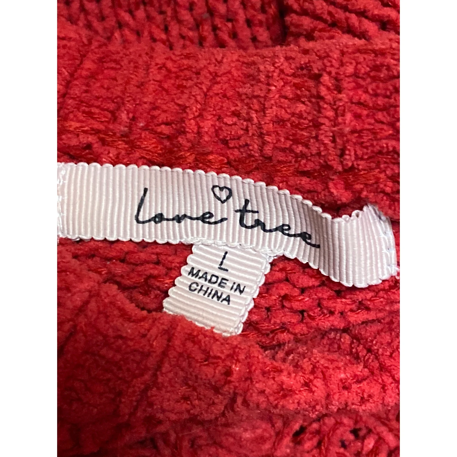 Love Tree Women's Red Argyle Knit Long Sleeve Boxy Pullover Sweater Top Size L - Image 5