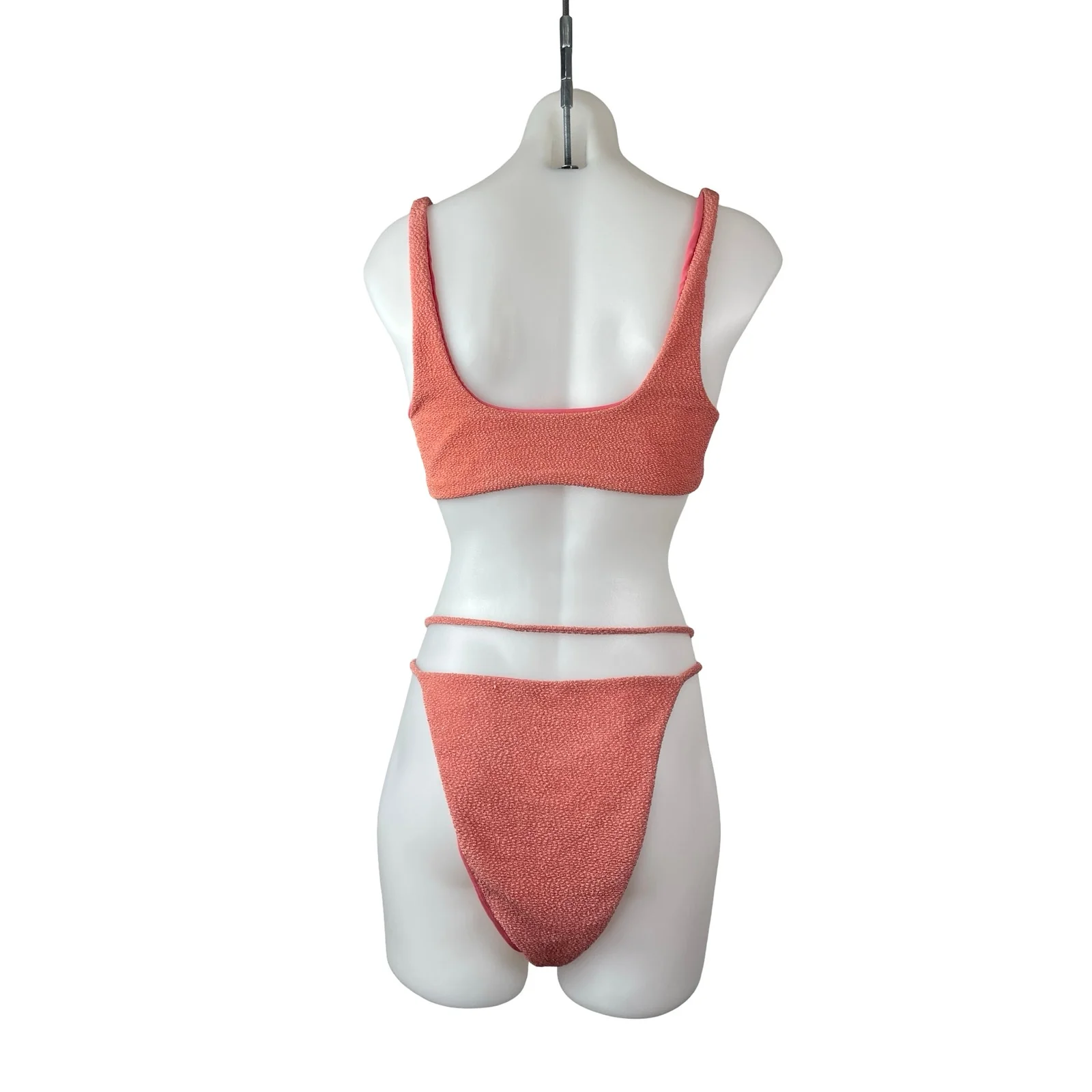 Lovers and Friends Kodoma Pink Textured V Wire 2 Piece Bikini Set Swimwear M/L - Image 4