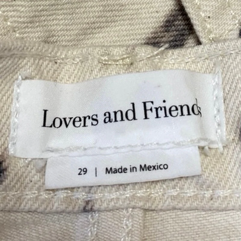 Lovers + Friends Lover Boy White Leopard Print Straight Baggy Denim Jeans Sz 29 - Image 4
