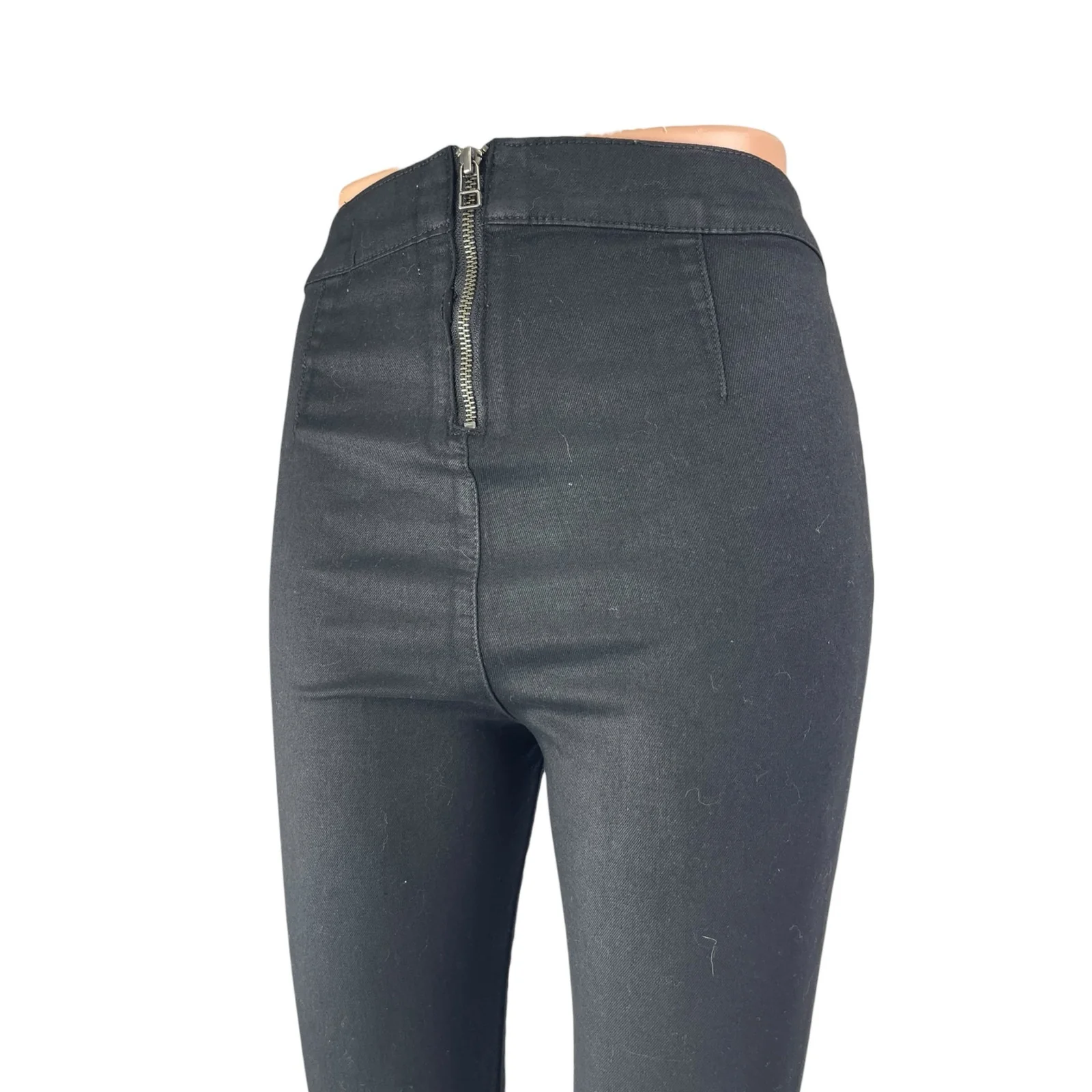 Lovers + Friends Womens Black Zip Fly High Rise Slim Skinny Denim Jeans Pants 25 - Image 3
