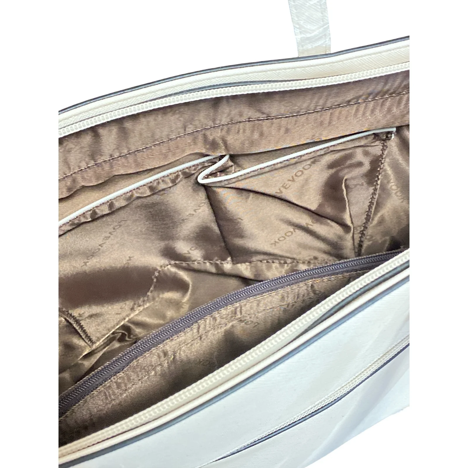 LOVEVOOK White Ivory Faux Leather Vegan Shoulder Pouch Tote Satchel Handbag OS - Image 7