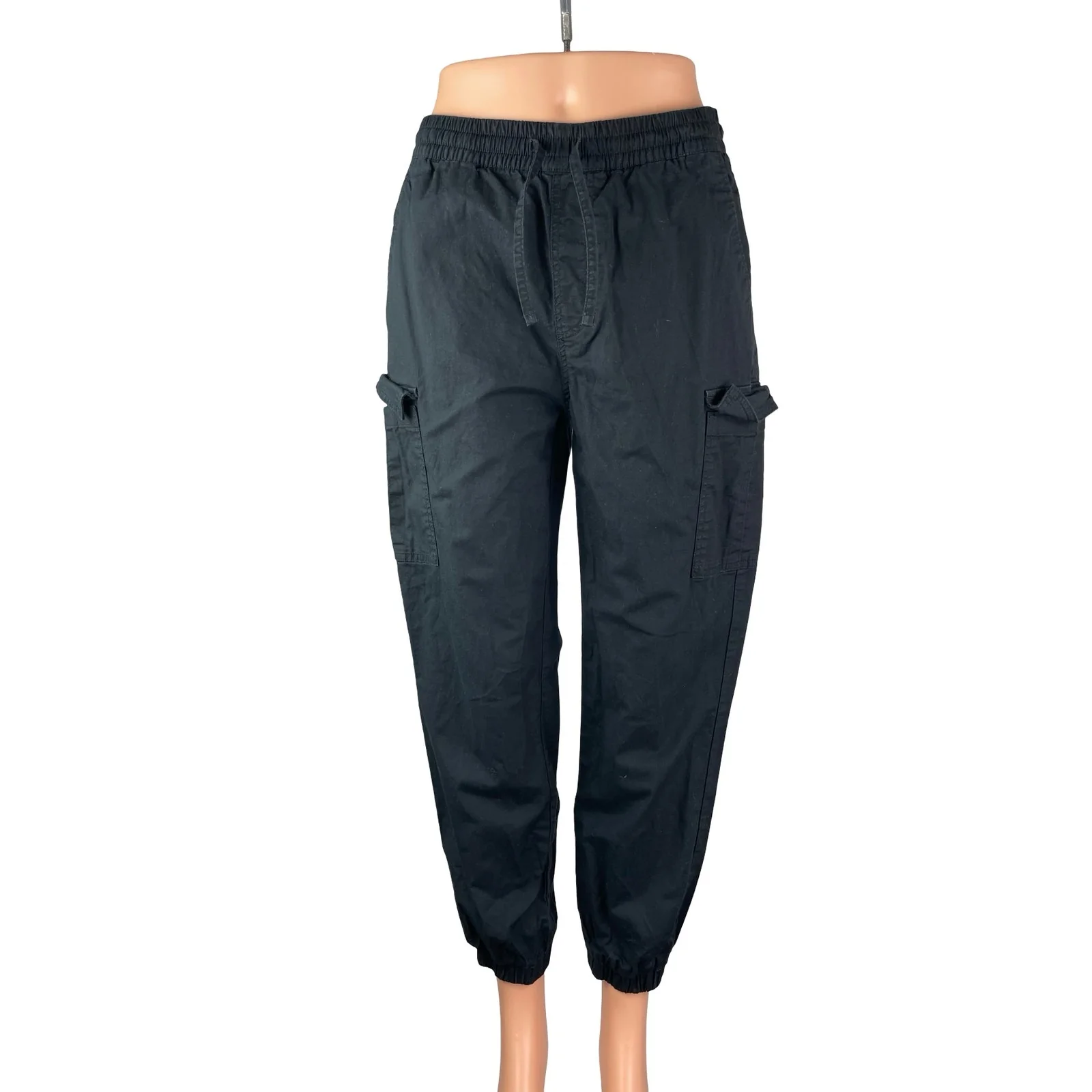 LTJ Letter To Juliet Women's Black Cargo Carrot Barrel Jogger Trousers Pants M