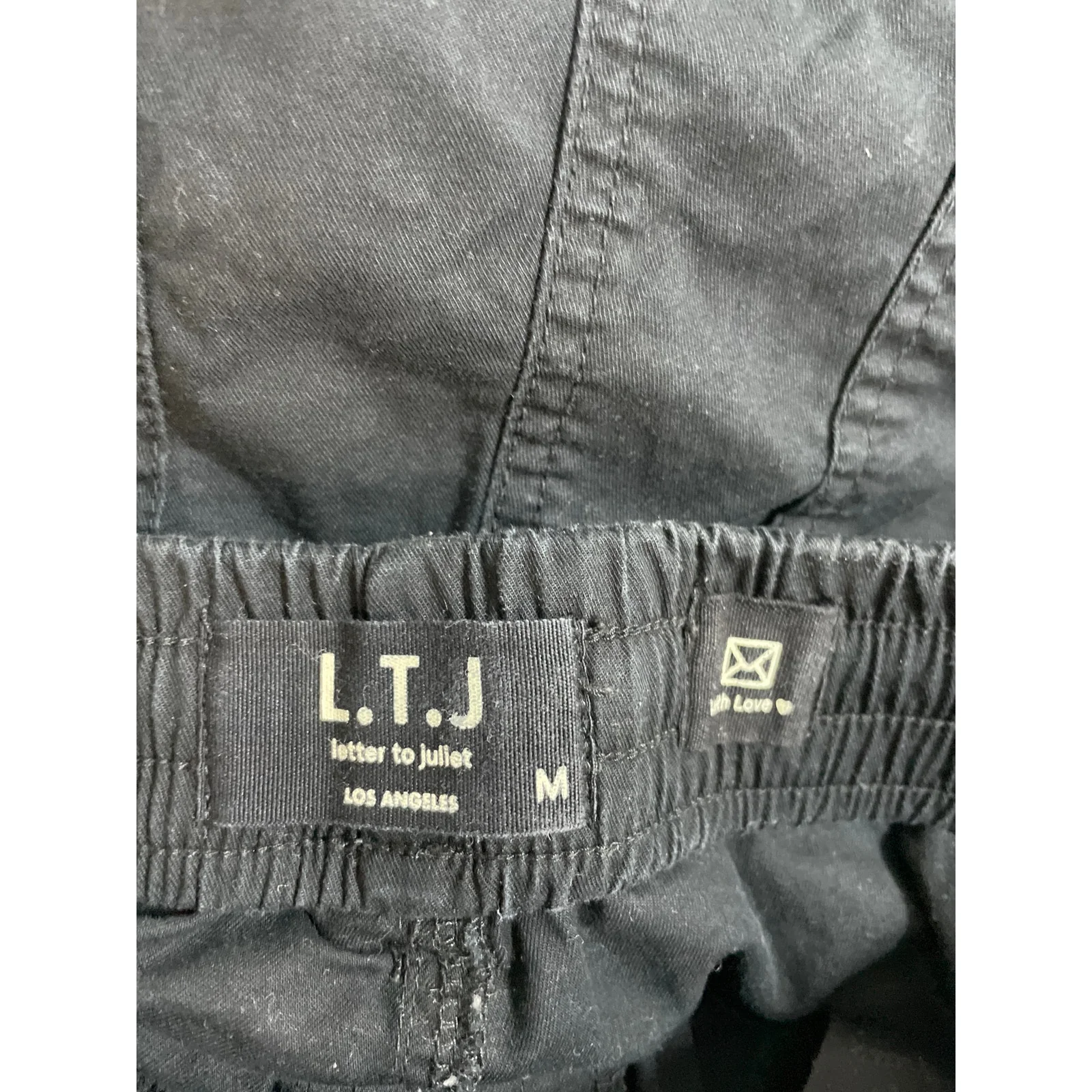 LTJ Letter To Juliet Women's Black Cargo Carrot Barrel Jogger Trousers Pants M - Image 5