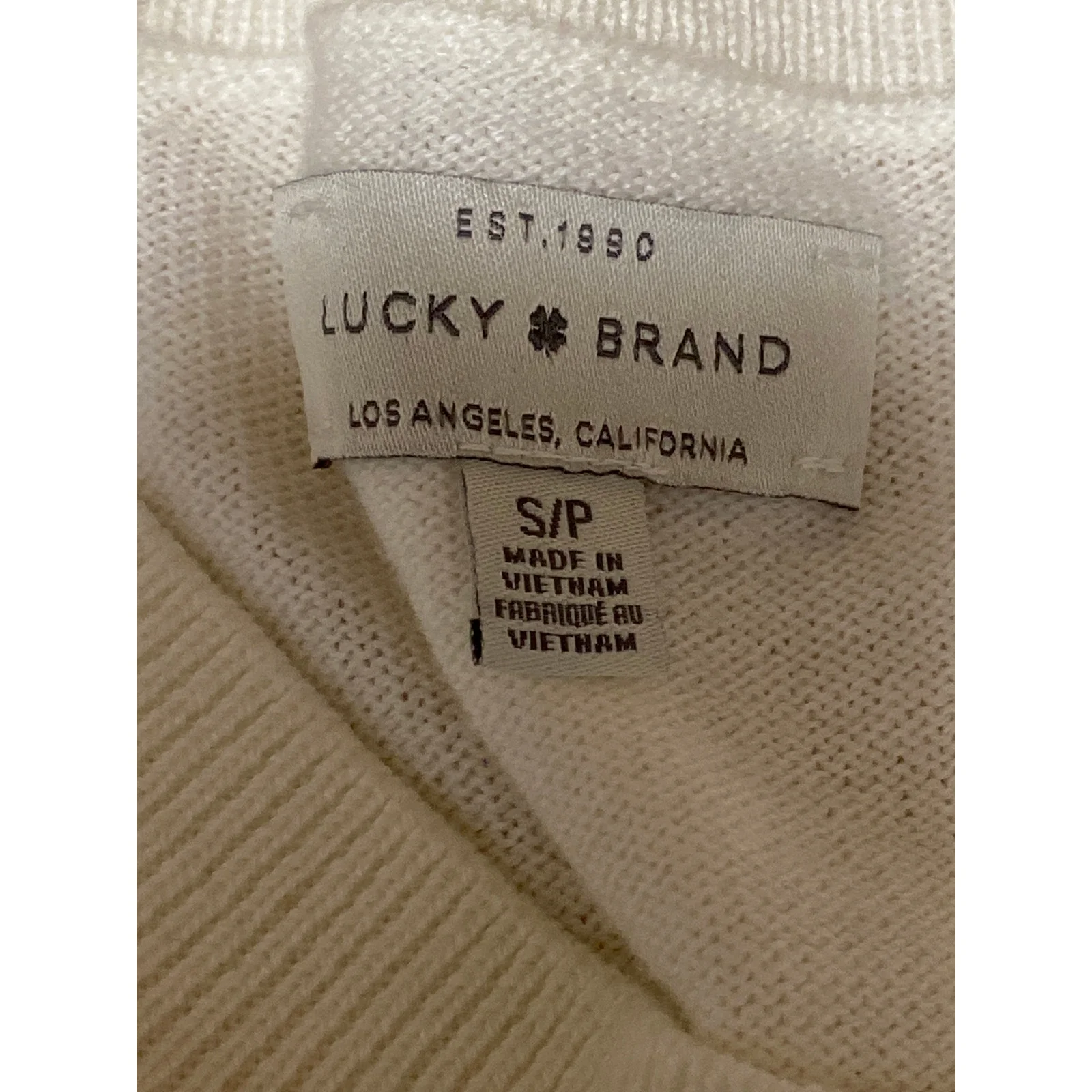 Lucky Brand Cloud Soft Women's Cream V Neck Long Sleeve Sweatshirt Sweater Top S - Image 5