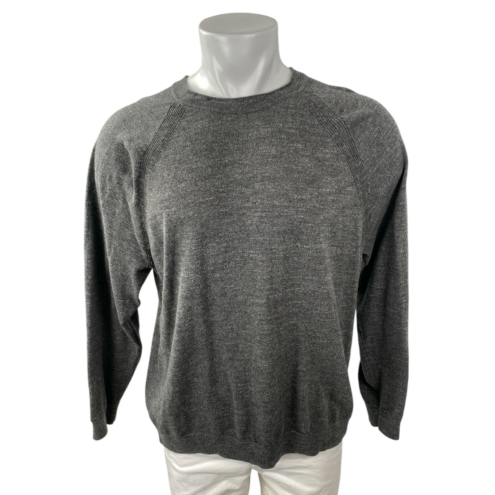 Lucky Brand Men's Dark Gray Heather Long Sleeve Crew Neck Sweatshirt Sweater L