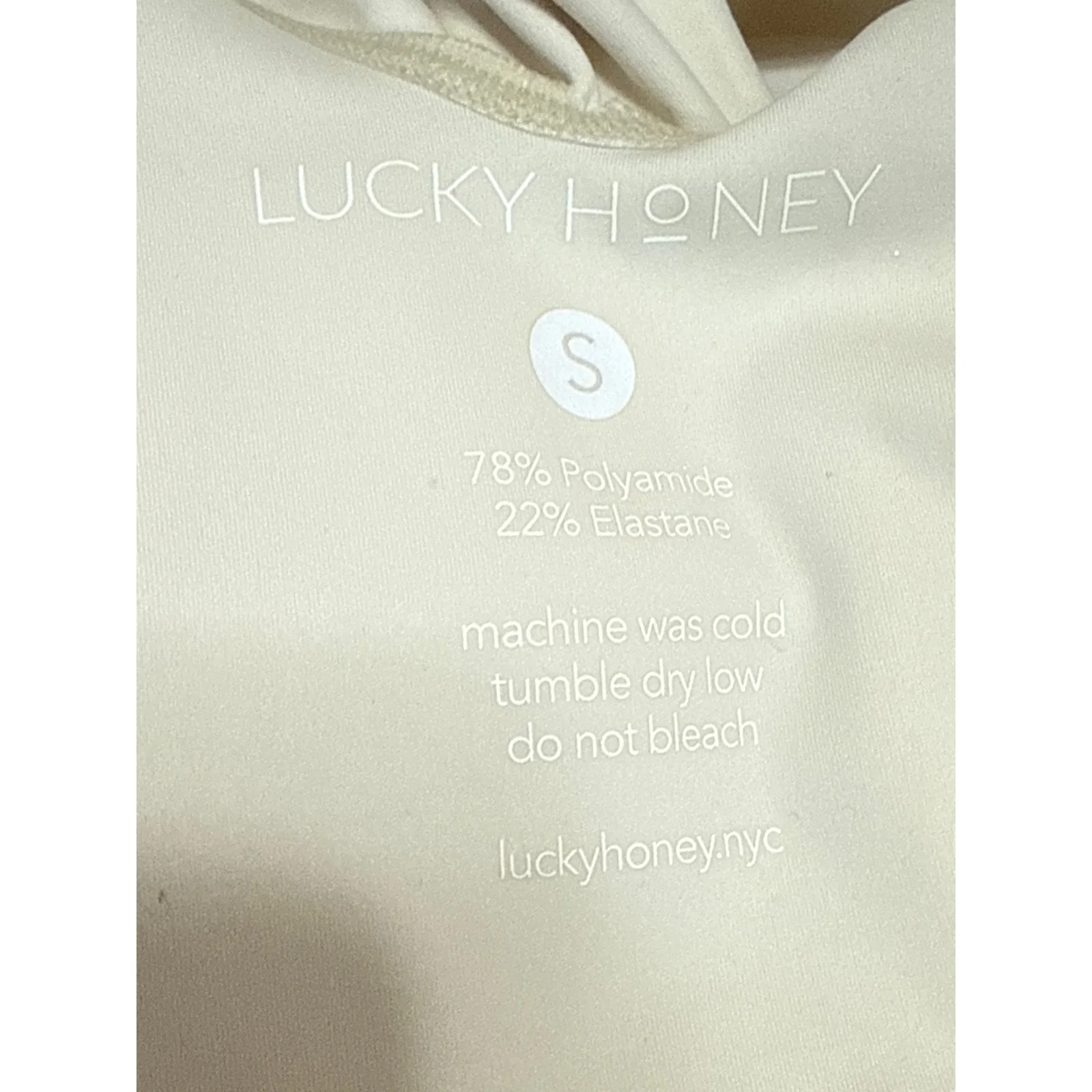 Lucky Honey Womens Cream Sleeveless V Neck Yoga Pilates Athletic Crop Top Size S - Image 5