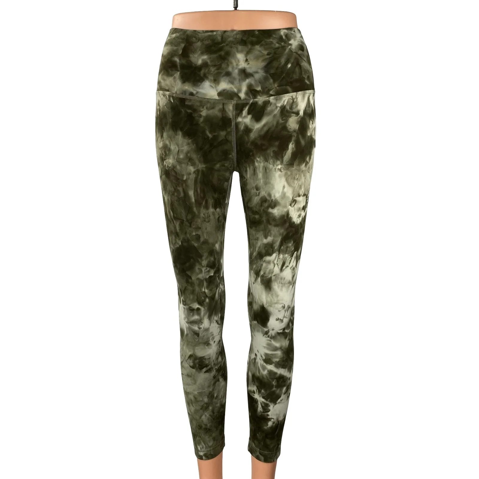 Lululemon Align Diamon Dye Green High Rise Yoga Crop Athletic Leggings Pants 4