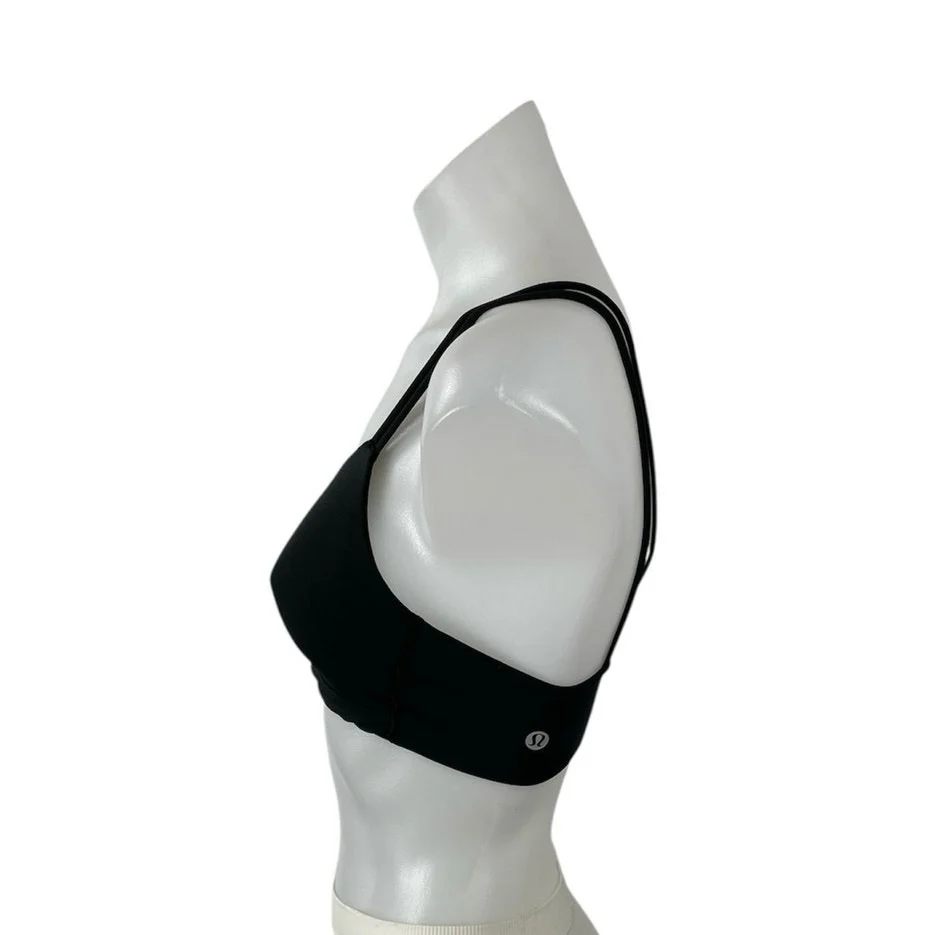 Lululemon Black Dual Strap Yoga Workout Running Athletic Sports Bra Crop Top S - Image 2